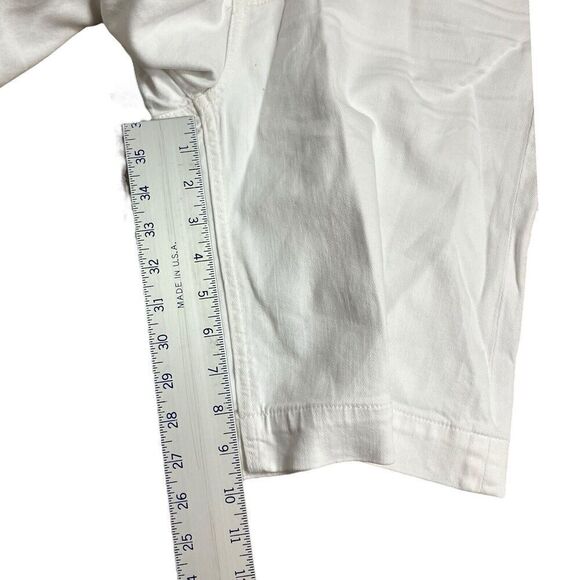 Jen7 by 7 For All Mankind‎ Bermuda Regular Shorts Cuffed Stretch White Sz 14 - Picture 6 of 12